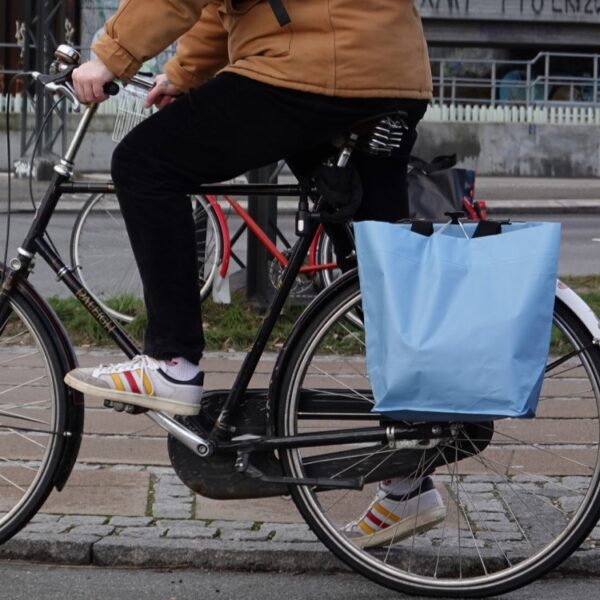 Shoppingkasse för cykeln, Blå Plast