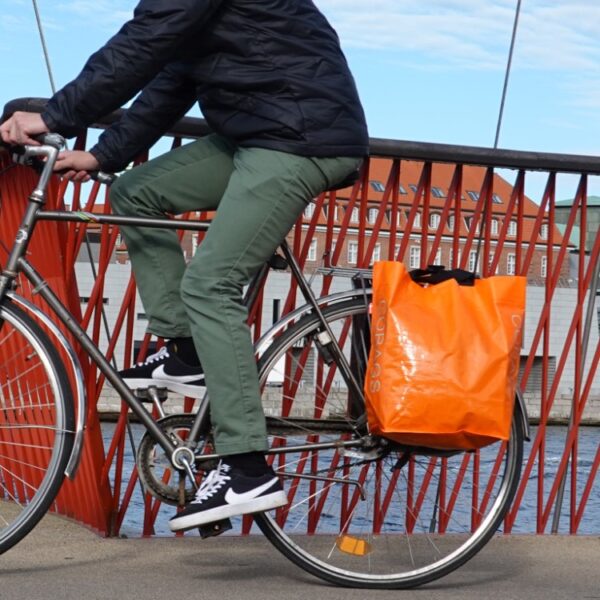 Shoppingkasse för cykeln, Orange Plast